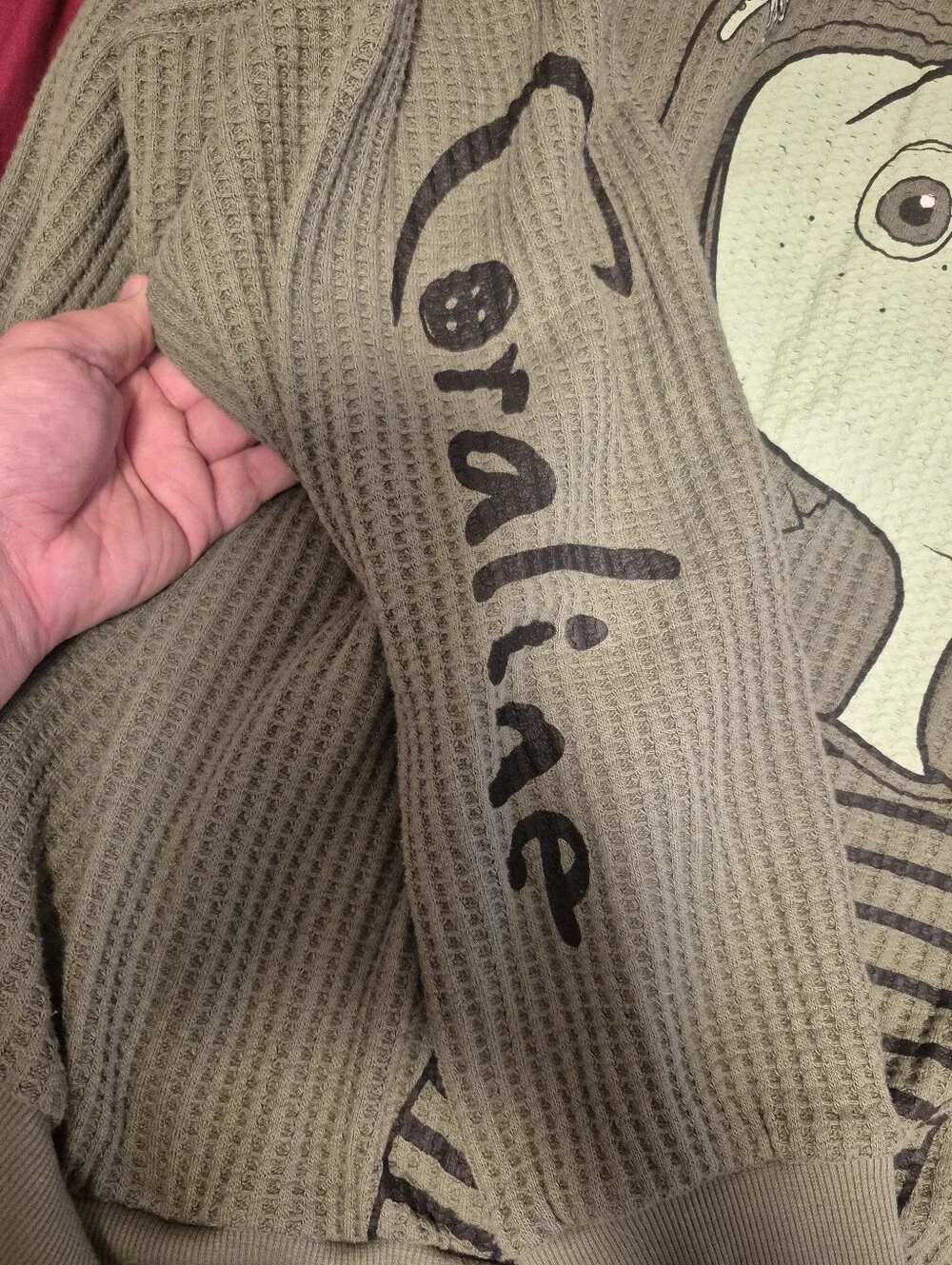 Coraline button waffle zip up sweater
